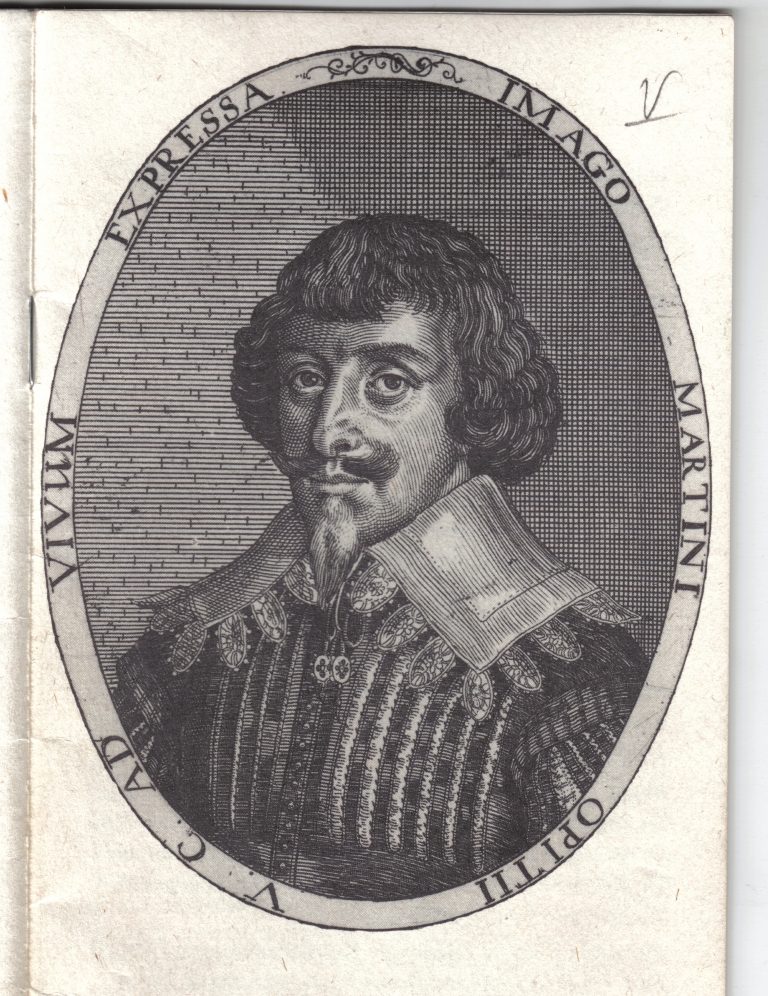 Portret M. Opitza, grafika S. Furtiusa, 1650 r., zbiory Muzeum Ceramiki w Bolesławcu